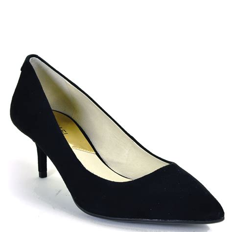 michael kors black peep toe heels|Michael Kors kitten heel pump.